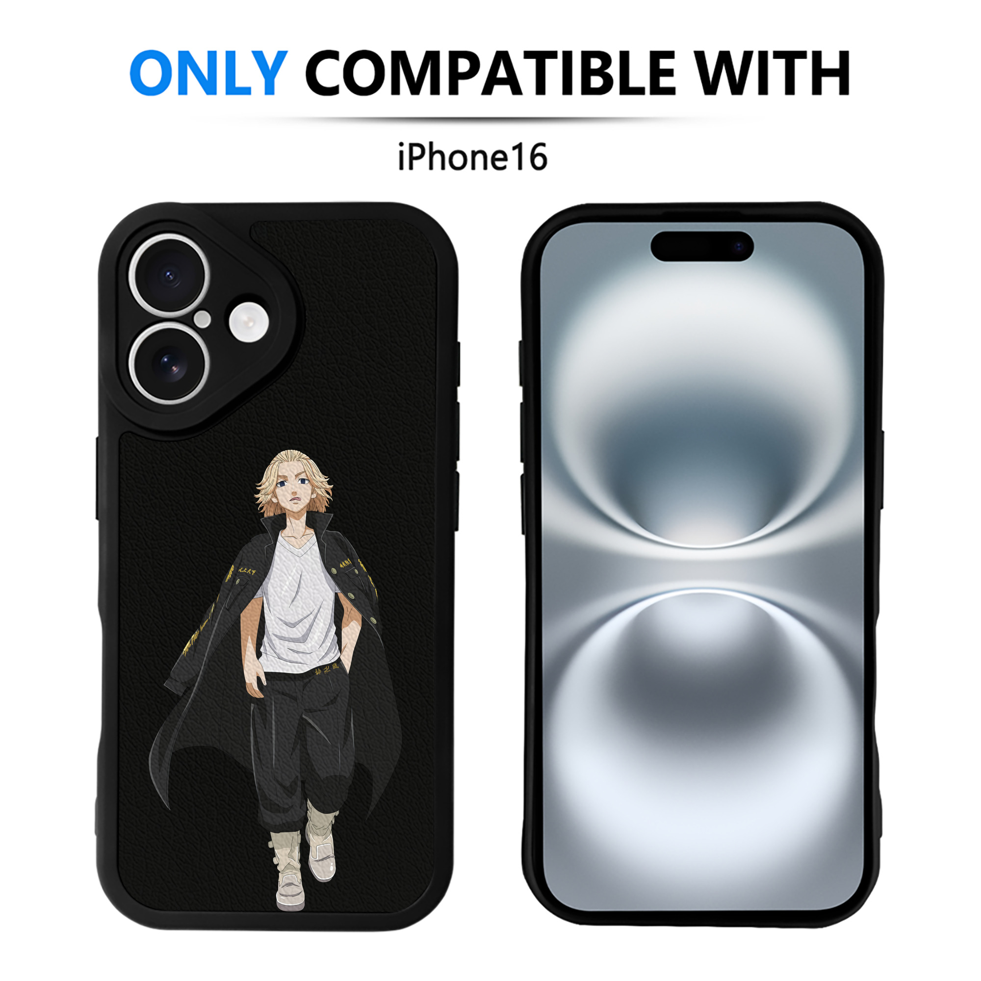 （画像用） 東京リベンジャーズ Tokyo Revengers 【iPhone 16シリーズ対応】シリコンスマホケース（レザー調） 材質：シリコン